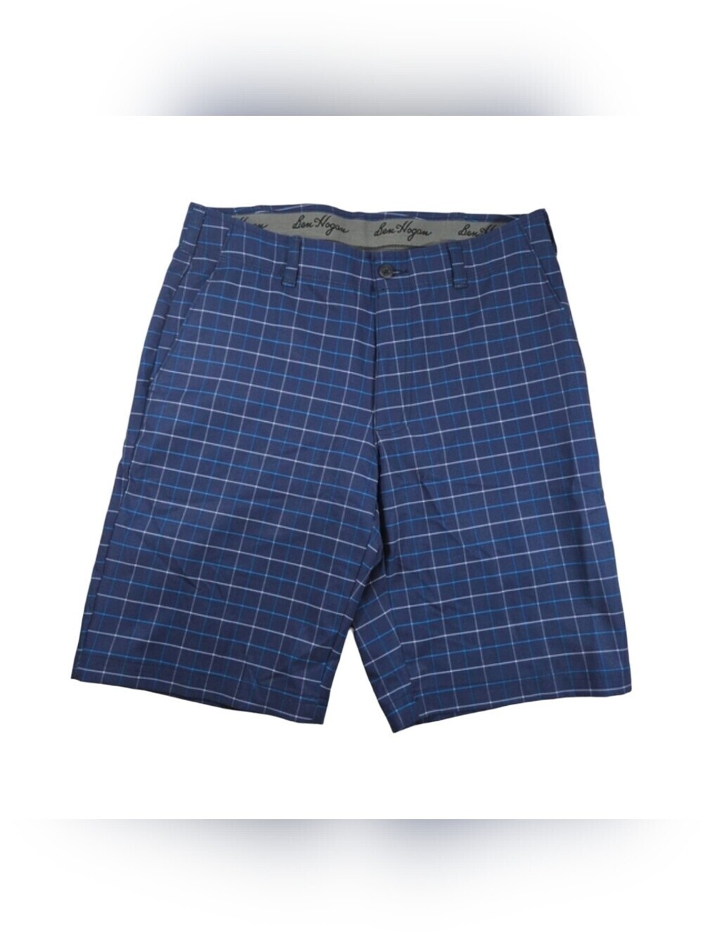 Hogan Blue Plaid Men's Flat Front Shorts